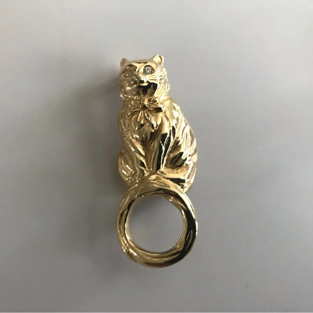 Bundle - Lot of Four Pretty Kitty Cat Pins Brooches in Gold. Tone